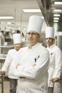 Professional chefs in uniforms. Date : 2008