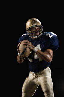 Quarterback preparing to throw football. Date: 2008