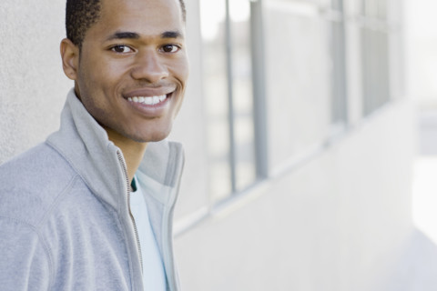 Portrait of young man smiling. Date : 2008