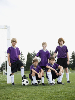 Portrait of boys soccer team. Date : 2008