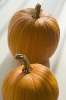 Two pumpkins.