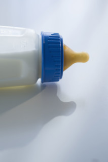 Close up of baby bottle.