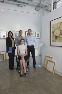 Portrait of art gallery employees.