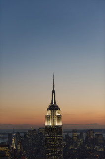 Sunset view of Empire State Building.