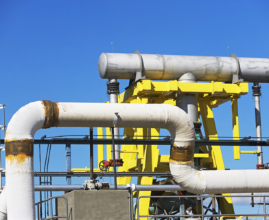 Pipeline at water treatment plant. Date: 2008