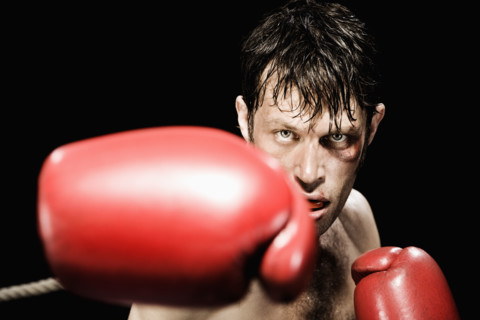 Close up of boxer boxing. Date : 2008