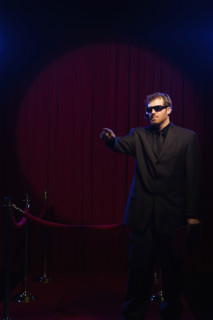 Bouncer pointing. Date: 2008