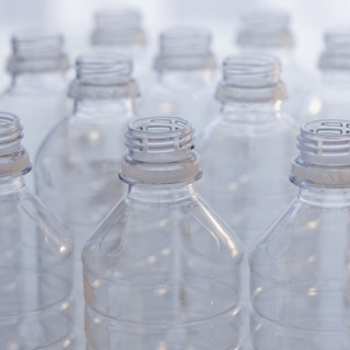 Plastic water bottles.
