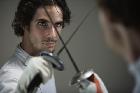 Close up of men fencing. Date : 2008