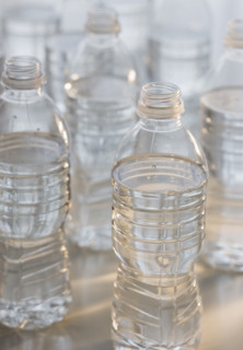 Plastic water bottles.