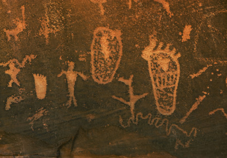 Close up of petroglyph, Utah.