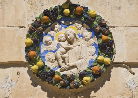 Madonna and child house plaque, Mdina, Malta.