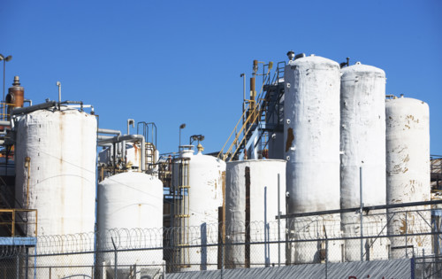 Cooling towers of industrial plant. Date : 2008