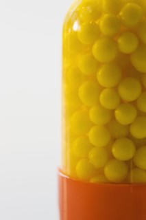 Close up of medicine capsule.