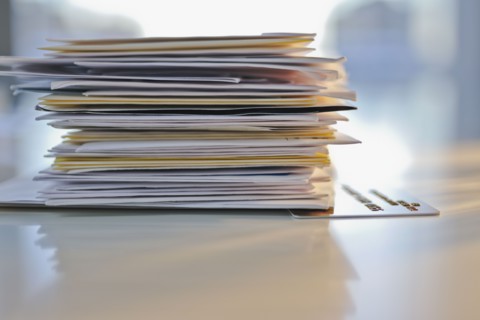 Stack of mail.