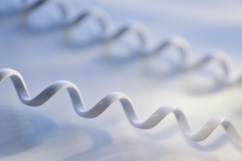 Close up of telephone cord.