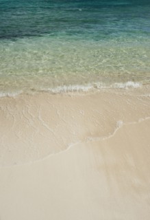 Beach and clear ocean water.