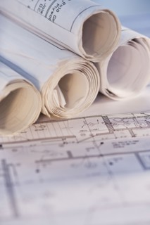 Close up of blueprints. Photographe : Daniel Grill