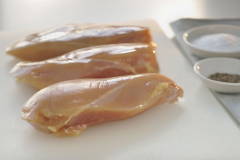 Raw chicken breasts.