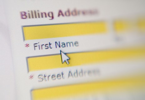 Close up of internet security form.