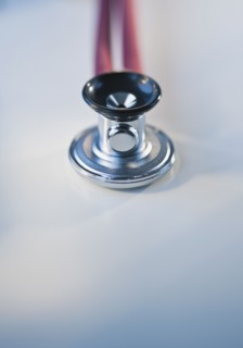 Close up of stethoscope.