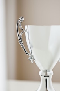 Close up of trophy.