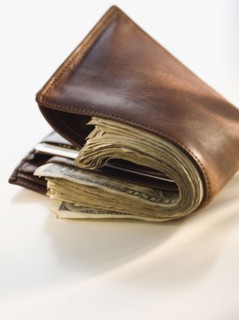 Overstuffed wallet.