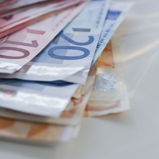 Assorted euro notes.