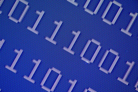 Close up of binary code.