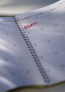 January first marked on calendar.