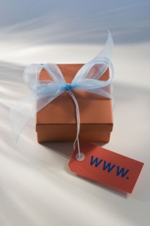 Gift box with WWW tag.