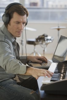 Man producing music.