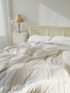 Messy bed.