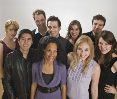Group of friends posing together.