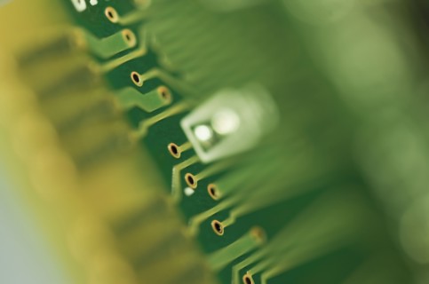 Close up of computer circuit board.