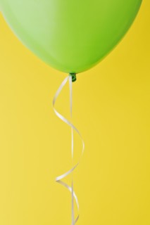 Balloon and ribbon.