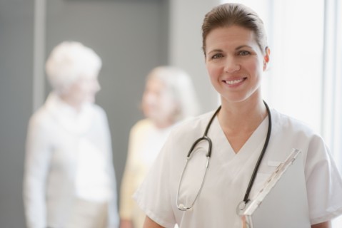 Portrait of nurse in retirement community.