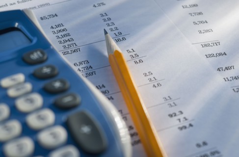 Close up of finance tools.