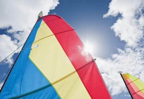 Colorful boat sails.