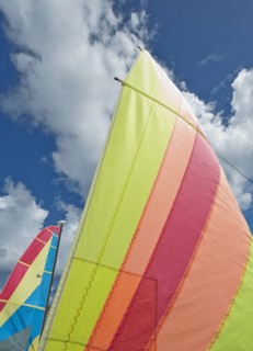 Colorful boat sails.