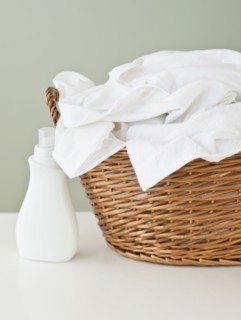 Basket of clean laundry.