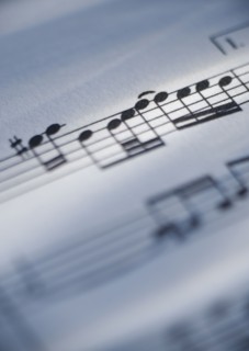 Close up of sheet music.