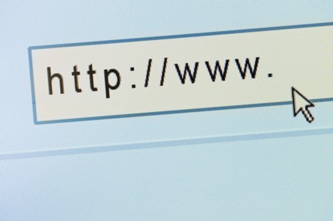 Close up of web address.