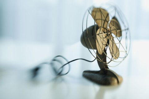 Close up of antique fan.