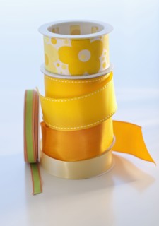 Studio shot of yellow ribbons.