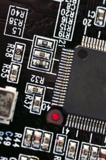 Close-up of computer chip.