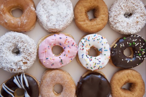Doughnuts in box.
