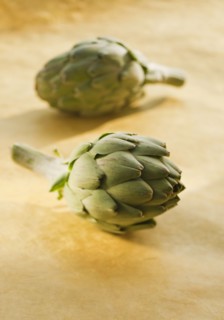 Two artichokes.