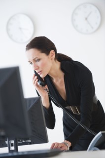 Businesswoman on phone.