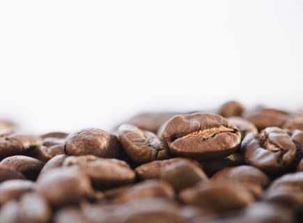 Roast coffee beans, studio shot.